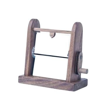 Imagem de Wswqop Porta-retratos Mecânico para Fotos, Decoração de Mesa, Girador de Fotos Manual, Presente Ideal para O Dia Dos Namorados Ou, Nogueira Preta, Tamanho real