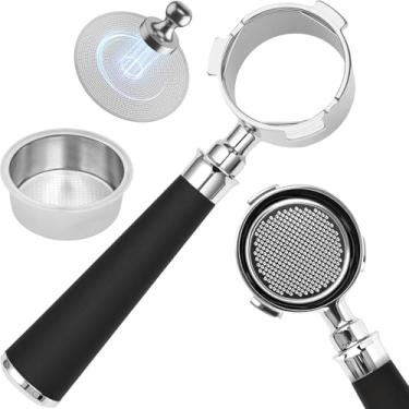 Imagem de Filtro portátil sem fundo de 51 mm com 3 orelhas serve para Delonghi Dedica EC680/EC685/EC885 e SMEG, inclui tela de disco, cesta de filtro de dose dupla