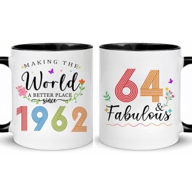 Imagem de Choinn 1962 Presentes de aniversário de 64 anos para mulheres e homens, presente de aniversário de 64 anos, caneca de café para mãe, pai, avó, vovô, ideias de presentes de aniversário de 64 anos, Dia