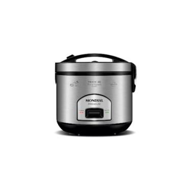 Imagem de Panela de Arroz Elétrica, Aço Inoxidável, 10 Xícaras, 700W, 220V, Antiaderente, Sistema de Aquecimento Automático, 25x26cm