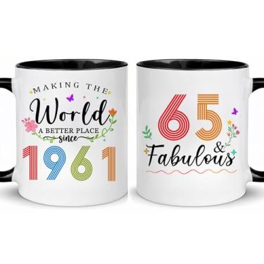 Imagem de Choinn 1961 Presentes de aniversário de 65 anos para mulheres e homens, presente de aniversário de 65 anos, caneca de café para mãe, pai, avó, vovô, ideias de presentes de aniversário de 65 anos, Dia