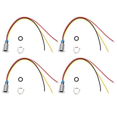 Imagem de Hyuduo Mini LED Redondo, 3 6 V 4 Conjuntos de LEDs Redondos Pré-conectados, Metal à Prova d'água de 10 Mm, Luzes de 2 Cores, ânodo Comum para Componentes Mecânicos, Tecnologia CNC de Alta Precisão,