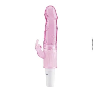 Imagem de Vibrador Multivelocidade em Formato de Pênis, Material Jelly, 19cm, À Prova D'água, Silencioso, 1 Pilha AA