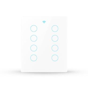 Imagem de Avant Neo Interruptor Inteligente Wi-Fi Branco 8 Botões 2.4 GHz Smart Touch Bivolt Compatível com Alexa, Google Home, Tuya Neutro Paralelo Virtual