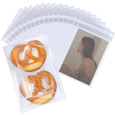 Imagem de PigPotParty Sacos de biscoito, 15 cm x 23 cm, sacos de guloseimas autovedantes de celofane, pequeno saco de plástico transparente para doces, presentes, lanches, lembrancinhas de festa (pacote com 200