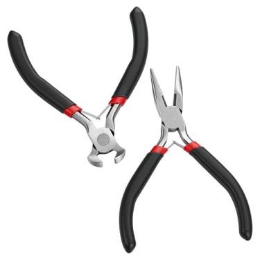 Imagem de YBEATY 2 peças de kit de reparo de zíper, alicate de instalação de zíper, mini alicate de ponta de agulha - alicate de corte para fabricação de joias, zíperes, instalação, reparo de substituição