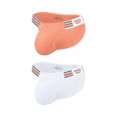 Imagem de Cuecas Masculinas De Algodão Listradas Azul Marinho, Modelo Biquíni Tr