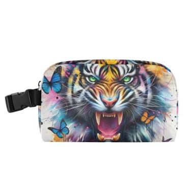 Imagem de TSENQUE Lancheira floral de tigre borboleta personalizada para meninos mulheres meninas lancheira térmica portátil pequena floral infantil lancheira para trabalho