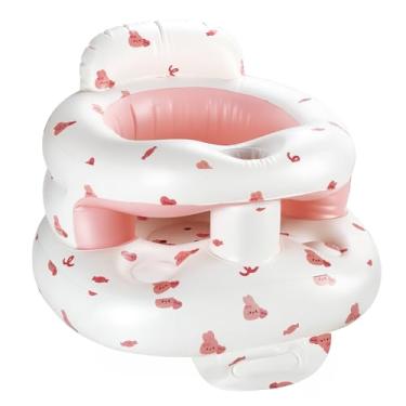 Imagem de Hvygss Assento de bebê inflável aprimorado com guarda-costas, assento de chão à prova d'água Sit Me Up para bebê, bomba de ar integrada portátil, cadeira de apoio infantil para bebês a partir de 3