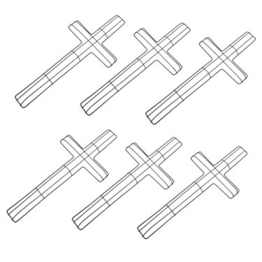 Imagem de COOLHIYA 6 peças de molduras de guirlanda de arame em forma de cruz, anéis florais de ferro preto para Páscoa, casamento, casa, escritório, decoração de parede