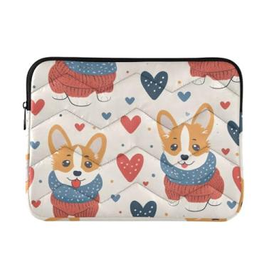 Imagem de Corgi Heart Bolsa para laptop leve, leve, durável, trabalho, viagem, tablet, bolsa para laptop, feminina, fofa, de 13 a 14 polegadas