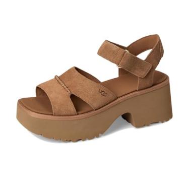 Imagem de UGG Sandália feminina New Heights com tira no tornozelo, Castanho, 40