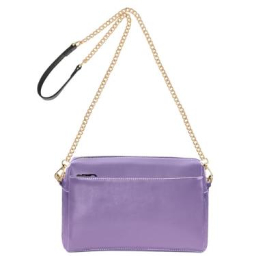 Imagem de Joitme Bolsa feminina ombré violeta gradiente bolsa transversal de couro PU bolsa de ombro alça de corrente bolsa para celular