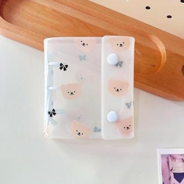 Imagem de Mini cute bear Photo Album,Travelers Notebook Cover,Loose Leaf Refillable,3-Rings Transparent Photocard,Storage Binder Bookfor Picture Cards Storage,for Teen Women Home School Travel Road Trip Holiday