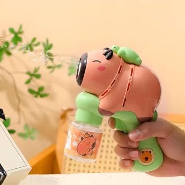 Imagem de Lançador de Bolhas de Sabão em Formato de Capivara, Brinquedo Automático, 17,5x14,5cm, com Frasco 90ml, Funciona com 4 Pilhas AA| Ideal para Presentes