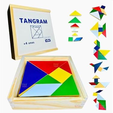 Imagem de Tangram Com10 Jogos 70 Peças Educativo Pedagógico Jogo Clássico Antigo Milenar Tábua das 7 Sabedorias Quebra Cabeça Chines