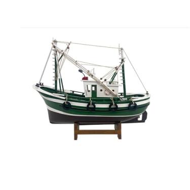 Imagem de shuicui Modelo de Vela Artesanato de Madeira para Homens Meninos Peça Decorativa para Escritório e Sala de Estar 33 Polegadas de Comprimento (Verde)