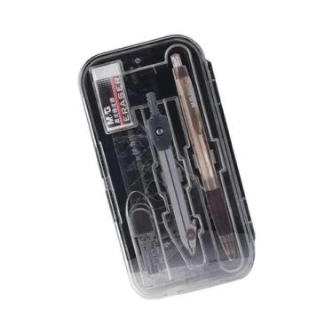 Imagem de Conjunto De Desenho Para Exames Estudantis M&G, Compasso, Borracha, Lá