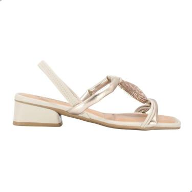 Imagem de Sandália Mississipi Salto Médio Grosso Quartzo/Marfim Mf252.0003