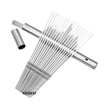 Imagem de Espetos De Aço Inoxidável Para Churrasco 20 Peças Reutilizáveis Com Ag