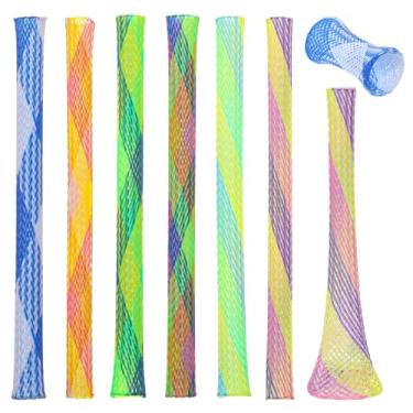 Imagem de ElevateTech 60 peças de brinquedos de mola para gatos, tubo de gato, brinquedo interativo para gatos internos, bobinas de plástico atraem gatos para caçar mordidas 9 × 4 x 0,3 cm, multicolorido