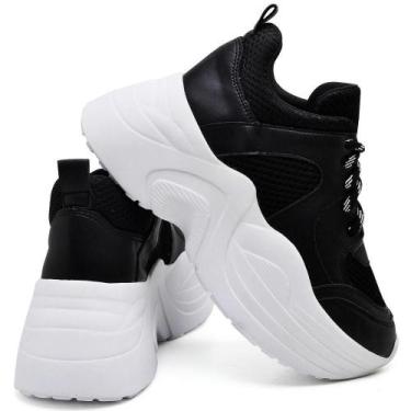 Imagem de Tênis Chunky Feminino Macio Confortável - Mila Marques, 38, Preto