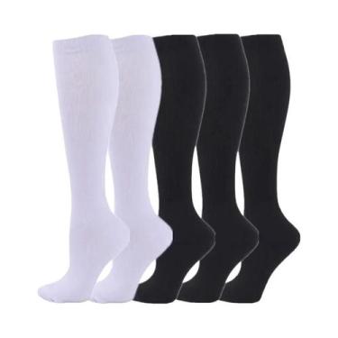 Imagem de Meias De Compressão Até O Joelho Para Homens E Mulheres, 5 Pares, 20-3