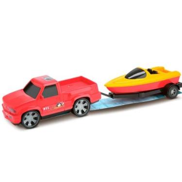 Imagem de Carrinho Caminhonete Carro Resgate Bombeiro C/ Lancha 911 Brinquedo In