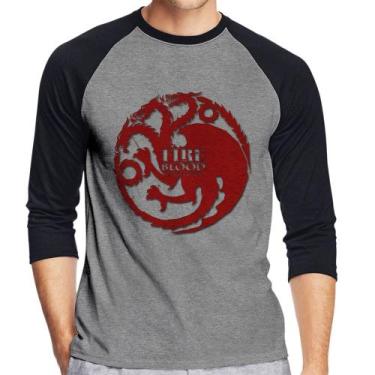 Imagem de Camiseta Raglan Fire and Blood Targaryen Manga 3/4 - Foca na Moda, Cin