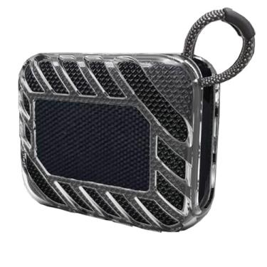 Imagem de NSHOLSTAME Capa transparente para alto-falante Go 4 Bluetooth, à prova de arranhões, à prova de choque, portátil, compatível com alto-falante Bluetooth JBL Go 4 (cinza claro)