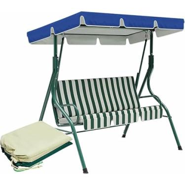Imagem de Capa De Substituição Para Dossel De Balanço Ao Ar Livre E Capa De Almofada De Balanço, Cobertura Superior À Prova D'água Para Balanço De 2/3 Lugares, Cobertura De Toldo Para Varanda, Piscinas ~/
