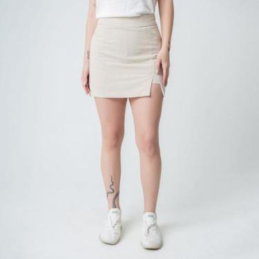 Imagem de Shorts saia susie fenda feminino - Susie Modas, Bege, M, 10 unidades