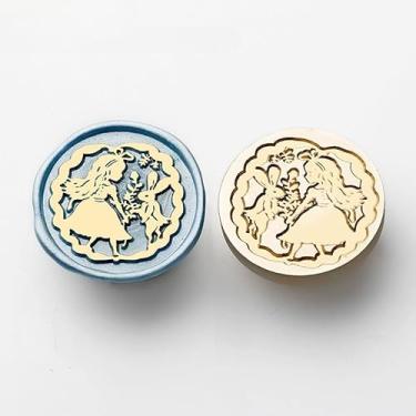 Imagem de 1 peça 3 cm selo de cera metal cabeça de cobre artesanato série pessoas e animais selo de cera envelope convite de casamento (TH-04)