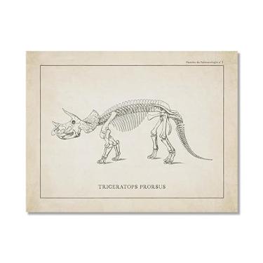 Imagem de Arte de parede de esqueleto de dinossauro vintage, paleontologia, pôsteres em tela, fósseis de dinossauro, impressões artísticas, esboços, fotos, decoração de quarto de menino (SKU8,20,3 x 30,5 cm =