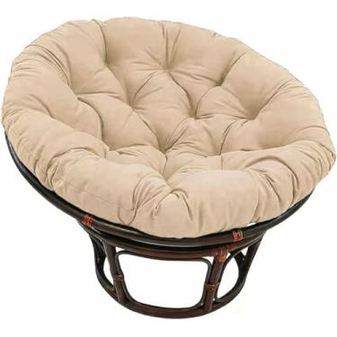 Imagem de Almofada redonda para assento de cesto suspenso, almofada macia redonda para encosto de cadeira suspensa em formato de ovo, almofada para cadeira de balanço de jardim 80x80 polegadas