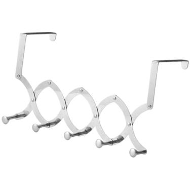 Imagem de YWJLQH Cabide de Porta Telescópico E Reforçado para Roupas, Ideal para Apartamentos, Casas E Dormitórios, de Porta-guarda-chuvas, 5 Ganchos, Tamanho real