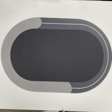 Imagem de KIT1~KIT4 Tapete Banheiro Super Antiderrapante Absorvente de Secagem Rápida Para Banheiro/Cozinha/Porta De Entrada (1,Cinza(Redondo))
