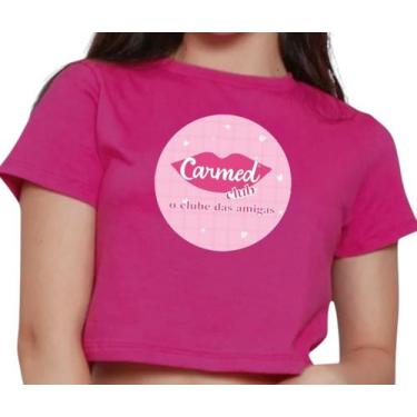 Imagem de Blusinha Cropped Top Camisa Infantil Blusa Estampada Carmed Club Algod