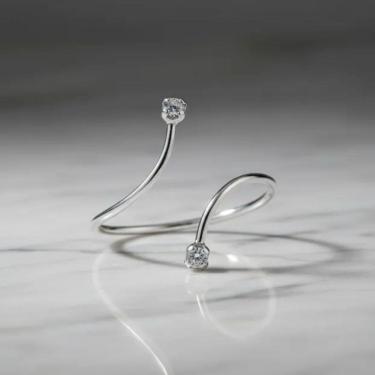 Imagem de Anel prata 925 regulavel ponto de luz Zircônia Redonda Cristal Fabro Saints