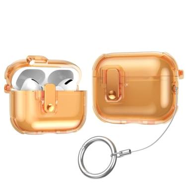 Imagem de Capa de silicone transparente automática pop-up para AirPods 4 (laranja)