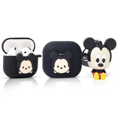 Imagem de XMBYGY Capa de silicone para AirPods 4 (2024), capa protetora de carregamento à prova de choque com cordão antiperda de boneca de desenho animado para homens e mulheres adolescentes (MIC)