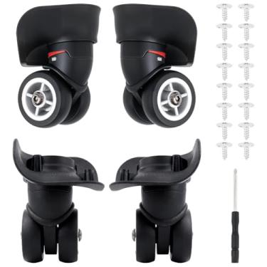 Imagem de WADORN Substituição de rodas, rodízio de mala de bagagem mudo com parafuso resistente ao desgaste, rodas giratórias, rolamentos de plástico, conjunto de reparo para conserto de malas de viagem DIY