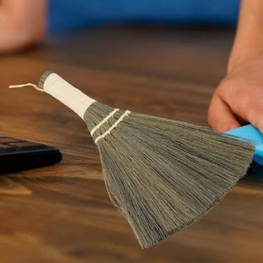 Imagem de Naroote Vassoura de Palha Feita à Mão para Limpeza de Poeira, Macia para Piso Doméstico, Escova de Limpeza de Discos de Vinil, Antiestática para Fácil Remoção de Poeira de Canto