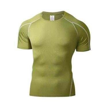 Imagem de Camiseta De Corrida Masculina De Verão, Elástica, Para Academia, Fitne