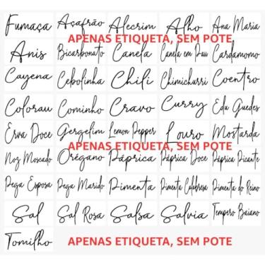 Imagem de Kit 10 Potes de Vidro para Temperos 200ml com 42 Adesivos Organizadores, Porta Condimentos Transparente para Cozinha e Despensa (Adesivo Transparete SEM POTE)