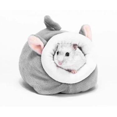 Imagem de Petall Cama quente para hamster, ninho fofo, cabana de lã, gaiola suspensa para pequenos roedores, ratos, hamster Dwraf, gerbil, planador de açúcar
