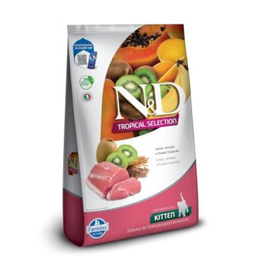 Imagem de N&D Tropical para Gatos Filhotes de Todas as Raças Sabor Suíno, Cereais e Frutas Tropicais 400g