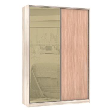 Imagem de Guarda-Roupa Solteiro Luciane 2 Portas 3 Gavetas Prime Plus 159 Cm Com Espelho Reflecta