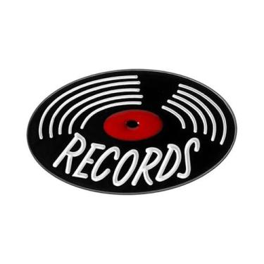 Imagem de Pin De Esmalte De Toca-discos De Vinil Retrô Preto, Broche De Toca-dis