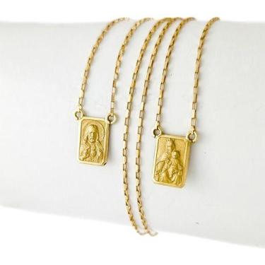 Imagem de Medalhas Para Escapulário Tradicional 9x6 Df Ouro 18k - JOIE JOIAS FIN